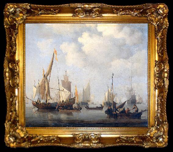 framed  willem van de velde  the younger Ships in a calm, ta009-2